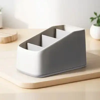 

1pc Creative Remote Control Storage Box Mini Abs Household Case Organizer For Cosmetics Makeup Brushes Desktop Office Bedroom