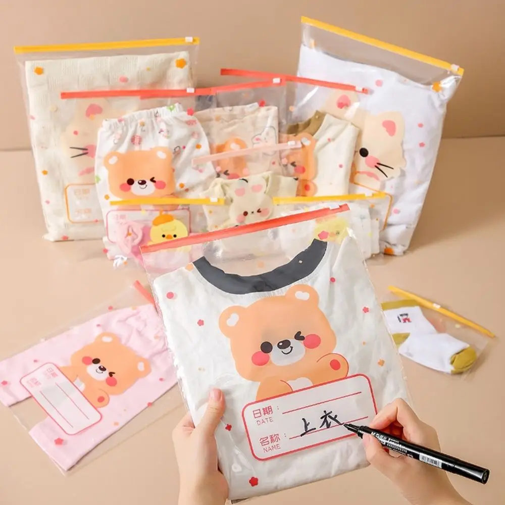 

10PCS Cartoon Multi-size Storage Bag Portable Classified Baby Cloth/Diaper Pouch Baby Clothes Storage Classified Sealed Bag Home