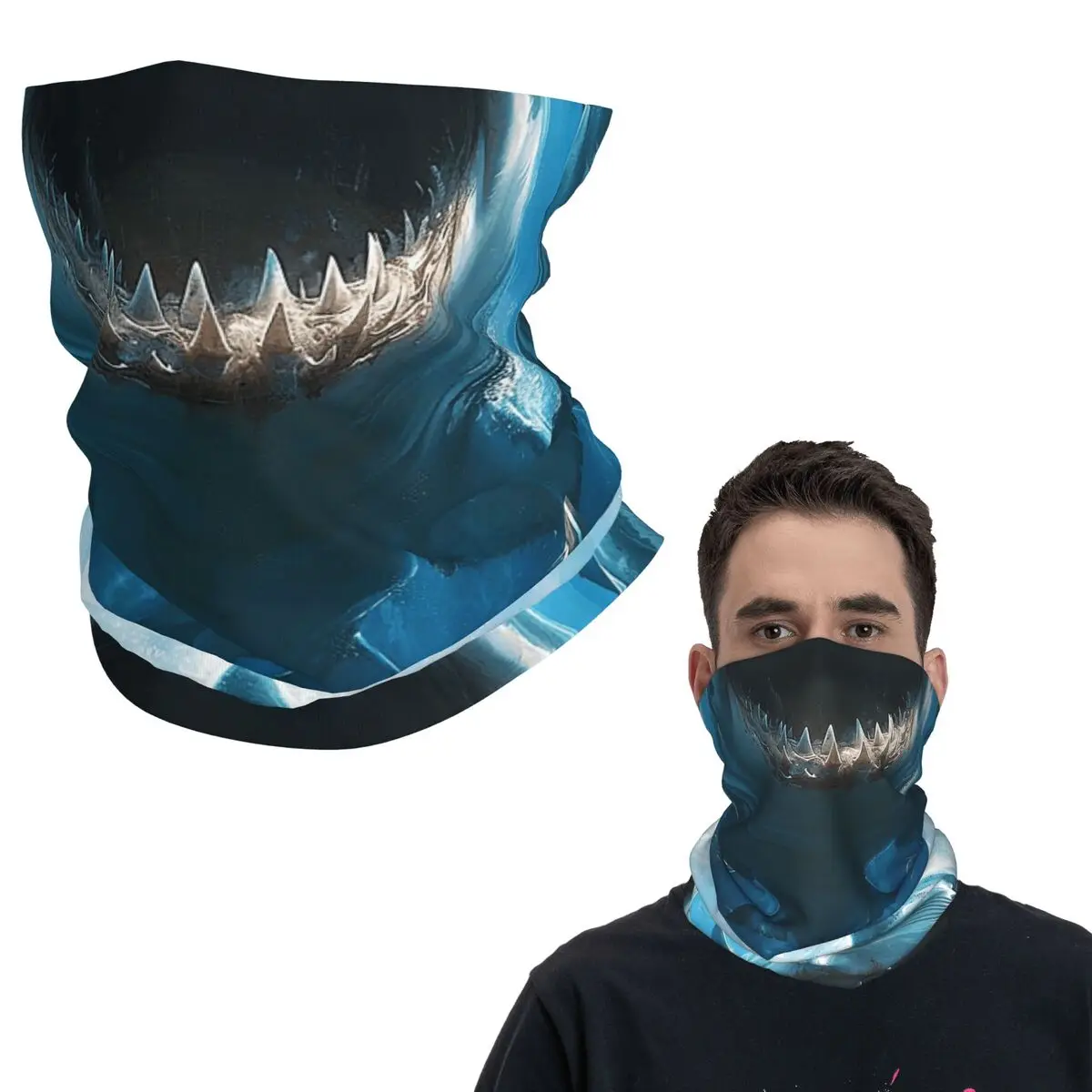 

Бандана с изображением океанских животных и акулы, маска на шею, шарф с принтом, универсальный велосипедный шарф для верховой езды для мужчин, женщин, взрослых, ветрозащитный