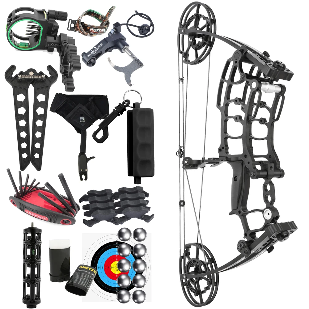 

40-65 Lbs Dual Purpose Compound Bow Adjustable Archery Arrow Shooting 420 FPS Ball Speed Powerful Left Right Hand Hunting Bow