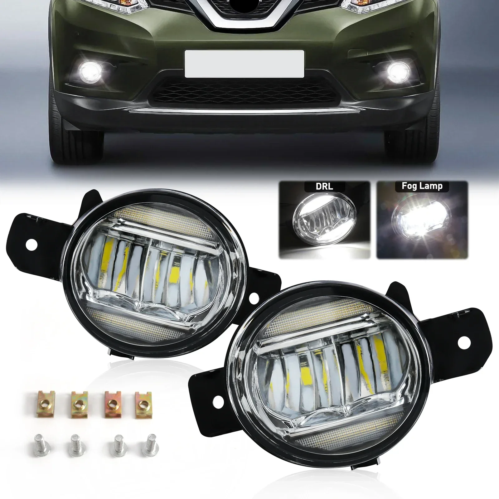 

For Nissan Almera Sylphy Versa Altima X-Trail T32 Rogue Bluebird March Car Accessories LED Car Fog Lamp Daytime Running Lights