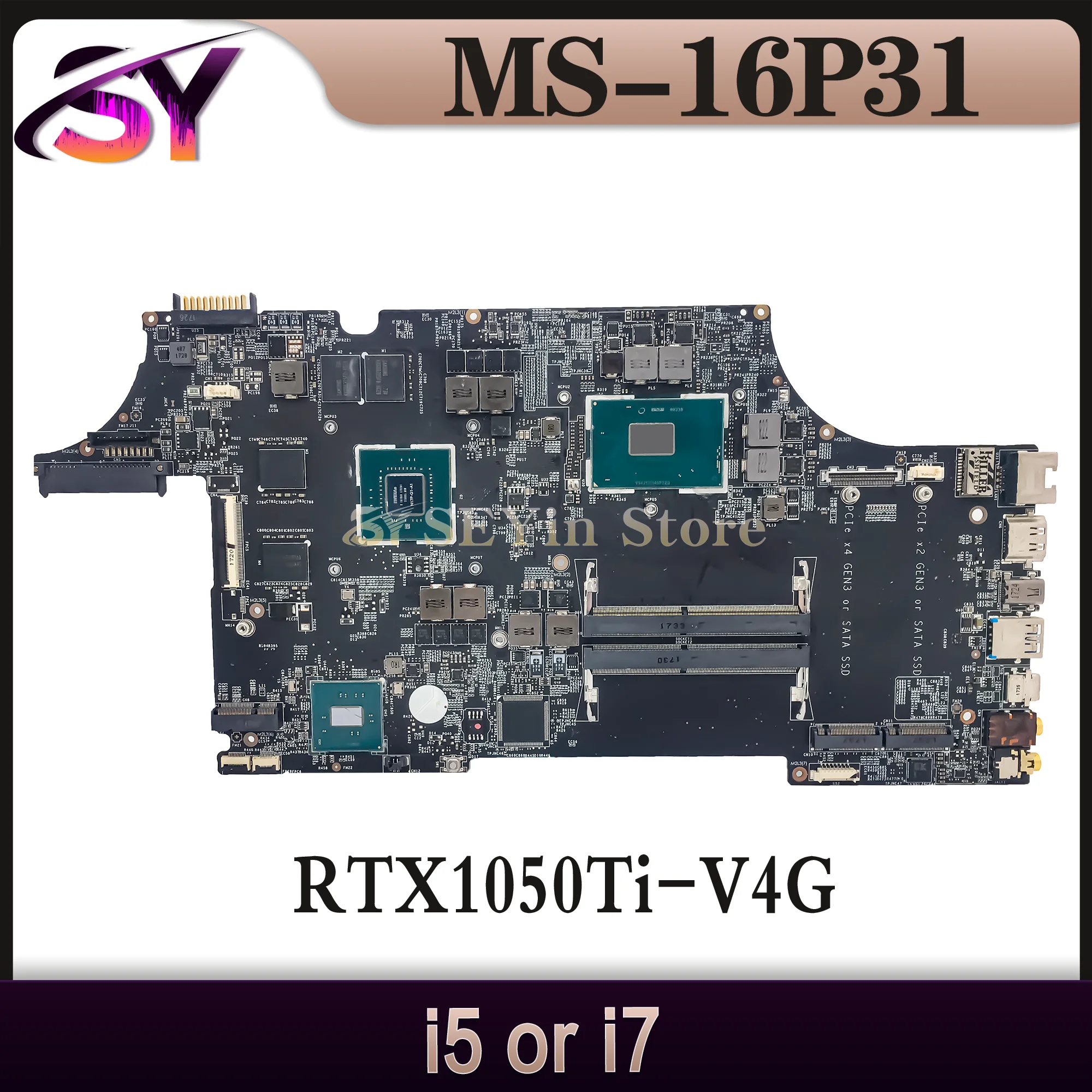

MS-16P31 Mainboard For MSI MS-16P3 GE63 Laptop Motherboard i5 i7 7th Gen GTX1050Ti/V4G