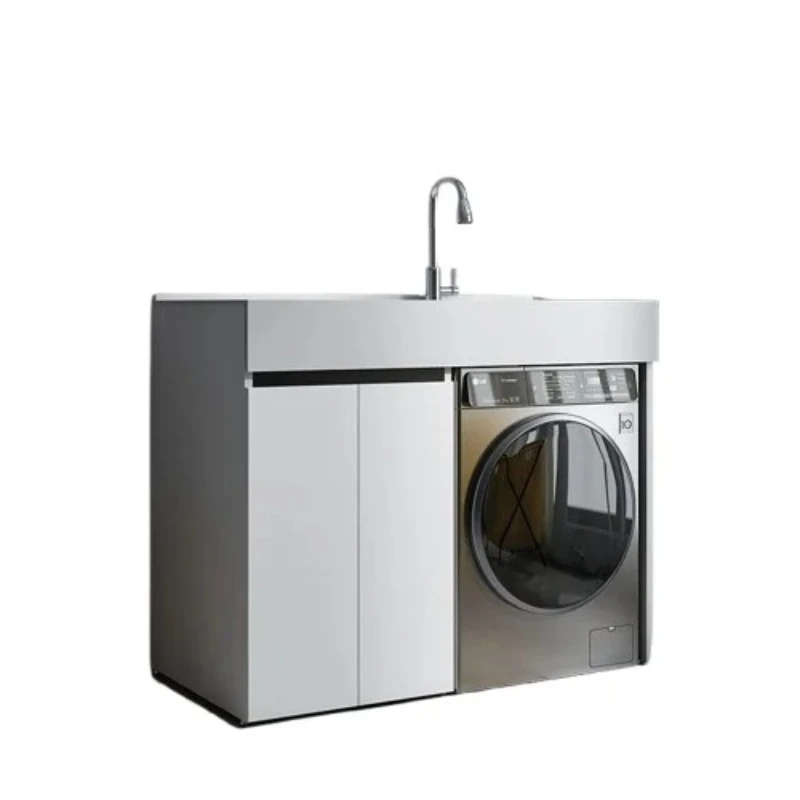 c13-Modern Premium Honeycomb Aluminum Cabinet Nordic Creative Balcony Laundry Cabinet Sink Washer Combo Bathroom Furniture