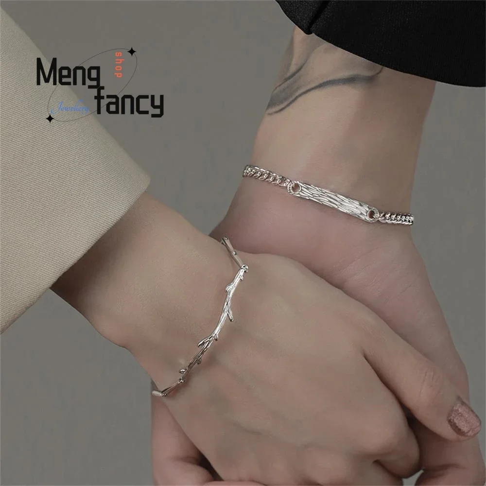 Star Ocean Couple Silver Bracelet Women's Pair of Couple Model Exquisite Elegant Simple High-grade Fashion Jewelry Holiday Gifts