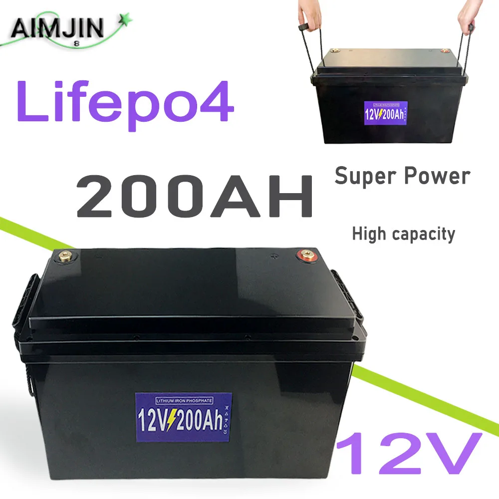 

Lifepo4 12V 200Ah battery 12.8V Lithium iron phospha For RV Campers Golf Cart Off-Road Off-grid Solar Wind batteries