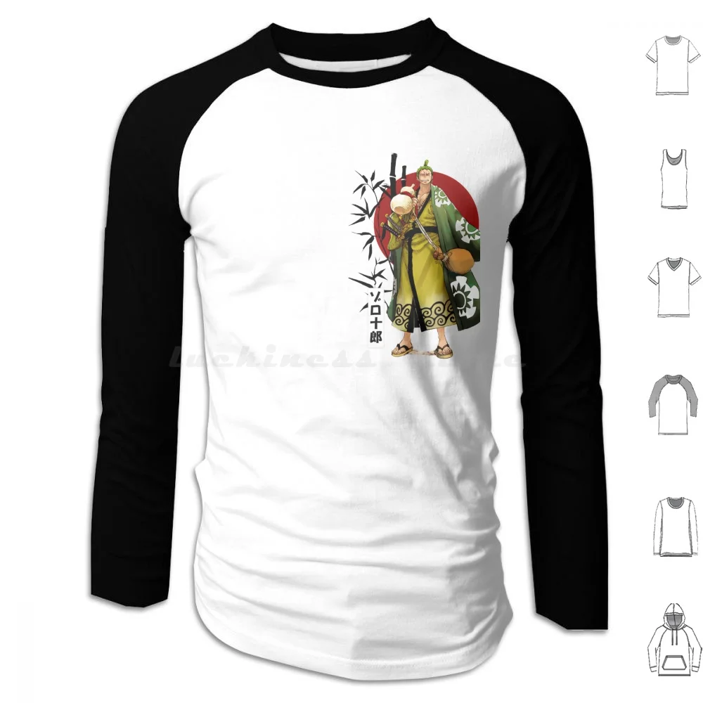 Roronoa Zoro With Bottle Of Sake In Wano Hoodie cotton Long Sleeve Zoro Roronoa Zoro Luffy Anime Sanji Manga Monkey D Luffy