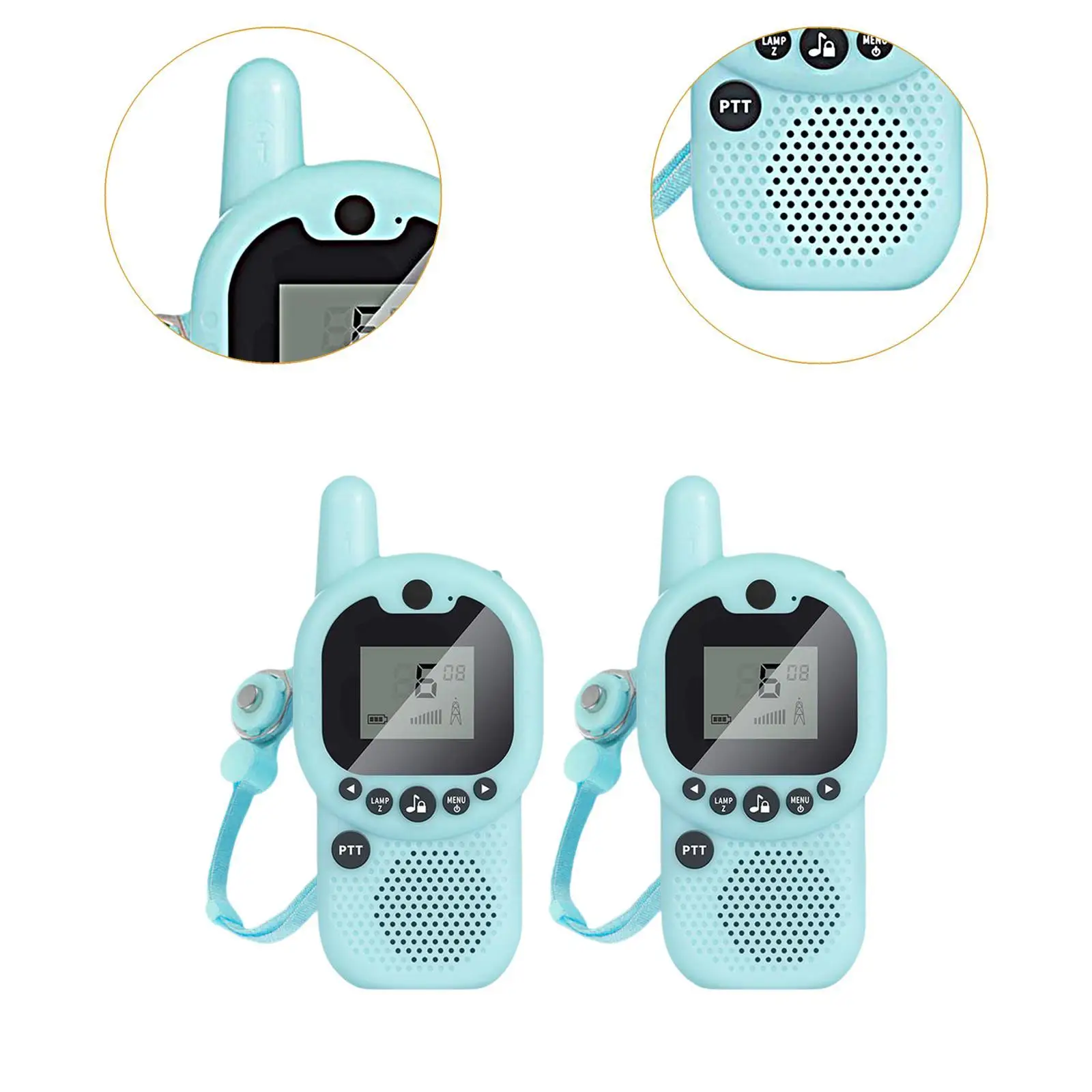 Radio de dos vías para niños, walkie-talkie para acampar, 2 piezas