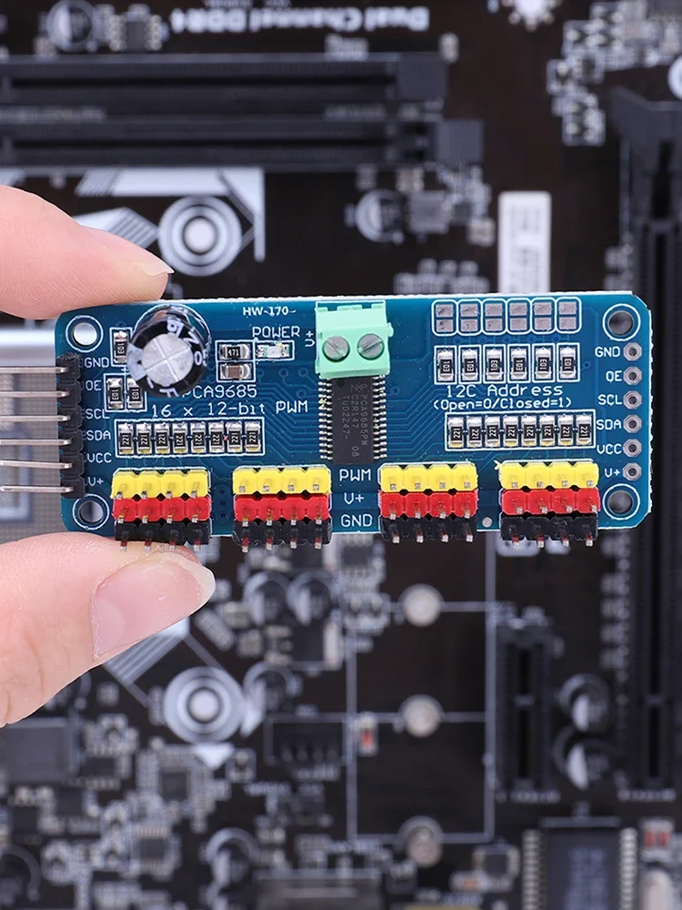 PCA9685 PWM Servomotor Driver IIC Interface 16 Kanaals 12-Bit PWM Servomotor Driver Board voor Arduino Robot / Raspberry Pi - afbeelding 2