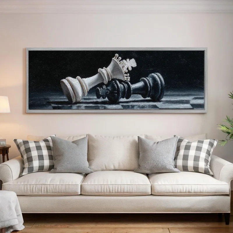 Abstract Modern Chess Posters and Prints Canvas Printing Black and White Interior Wall Art Pictures for Living Room Home Decor