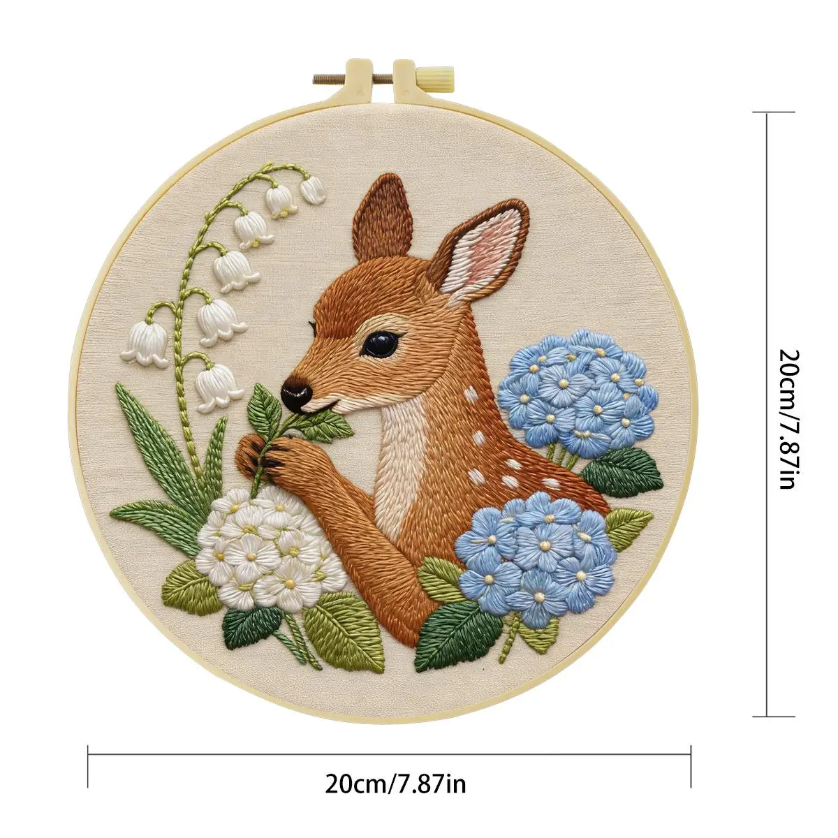 1 Stück 20X20CM/15X15CM 7,87/6,3 Zoll Rotes Hirsch Stickerei Starter-Kit DIY-Kit Stickerei-Set für Anfänger – Detail 5