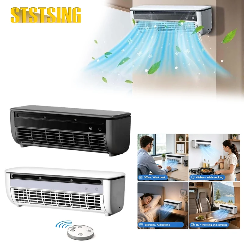Small Mini Split Air-Conditioner,Ductless AC Unit,Wall Mounted No Window AC with Remote Control,3 Speed Compact Cooling System