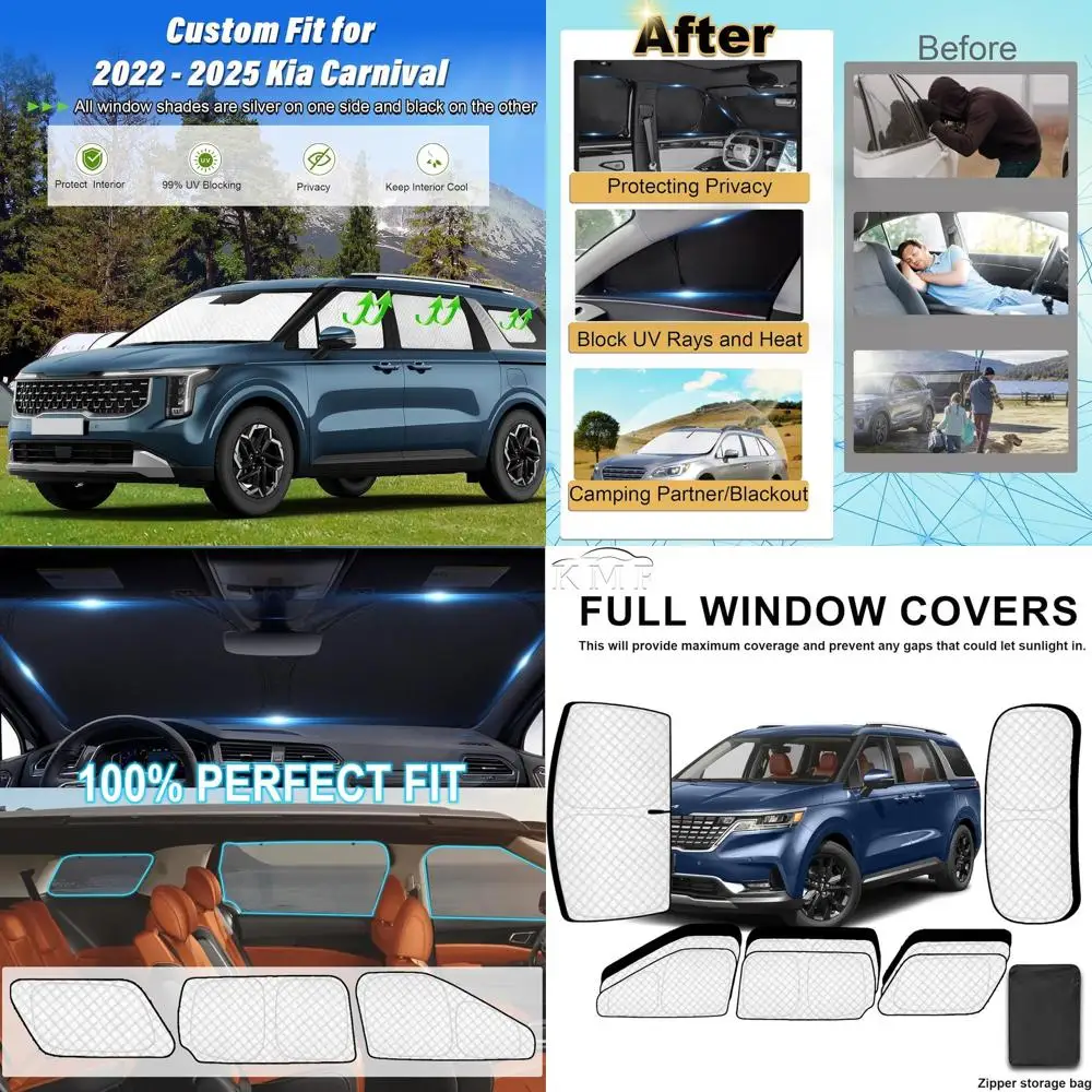 

Утолщенные солнцезащитные козырьки с УФ-блокировкой для Kia Carnival 2022-2025, автомобильные оконные чехлы для конфиденциальности и кемпинга на открытом воздухе