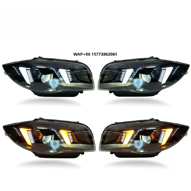 

1 Unit Auto Dual Color Headlights for BMer 1 Series E87 E82 2004-2011 120i 130i 135i LED Headlamp Plug and Pla Front Lights