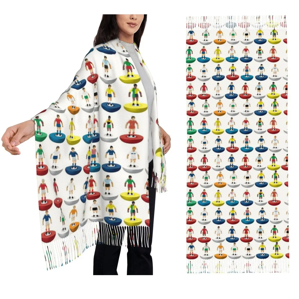 

Шарф для игроков World Subbuteo, шарфы с кисточками, женские мягкие теплые шали и накидки, большая осенне-зимняя шаль