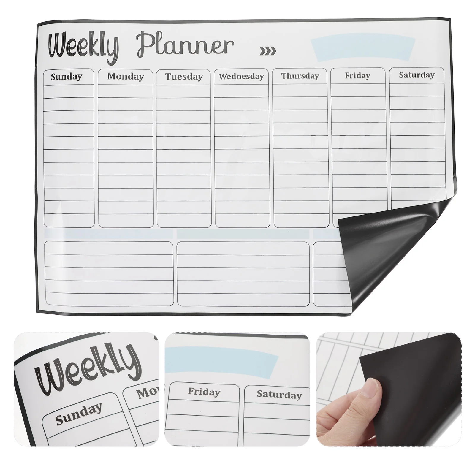 Magnetic Calendar Message Board Erase Whiteboard Planner for Refrigerator Weekly Schedule Grocery List Fridge Notice Board