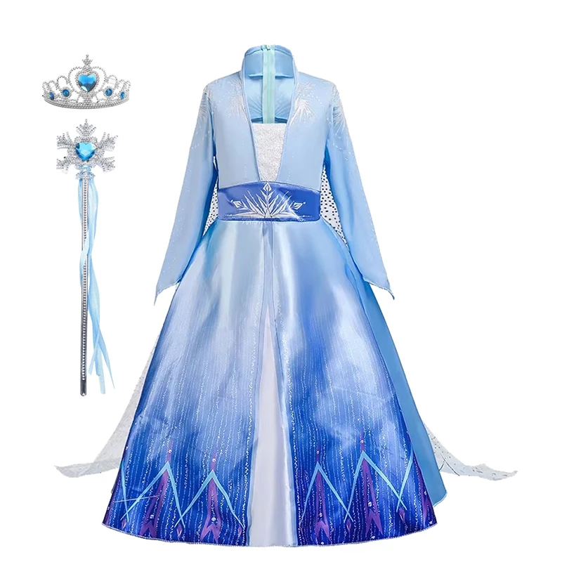 فستان الأميرة للفتيات من ديزني فروزن 2 إلسا للأطفال فستان ملكة الثلج زي يتوهم للأطفال فساتين كرنفال الكرة فيستدوس #6