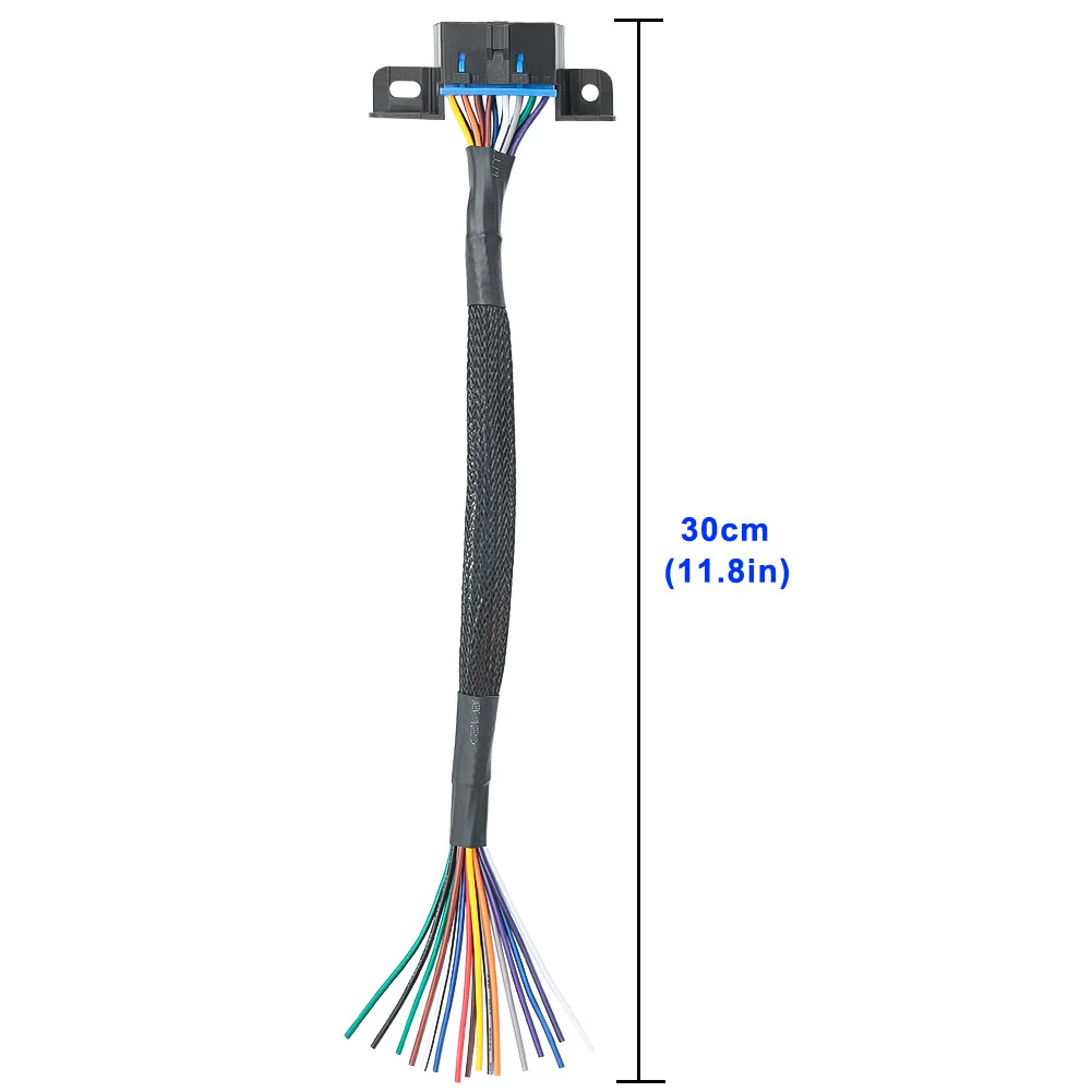 For OBDII Port Focused Female to Open Pigtail Cable with Mount Bracket for Diagnostic Scanners and Data Loggers