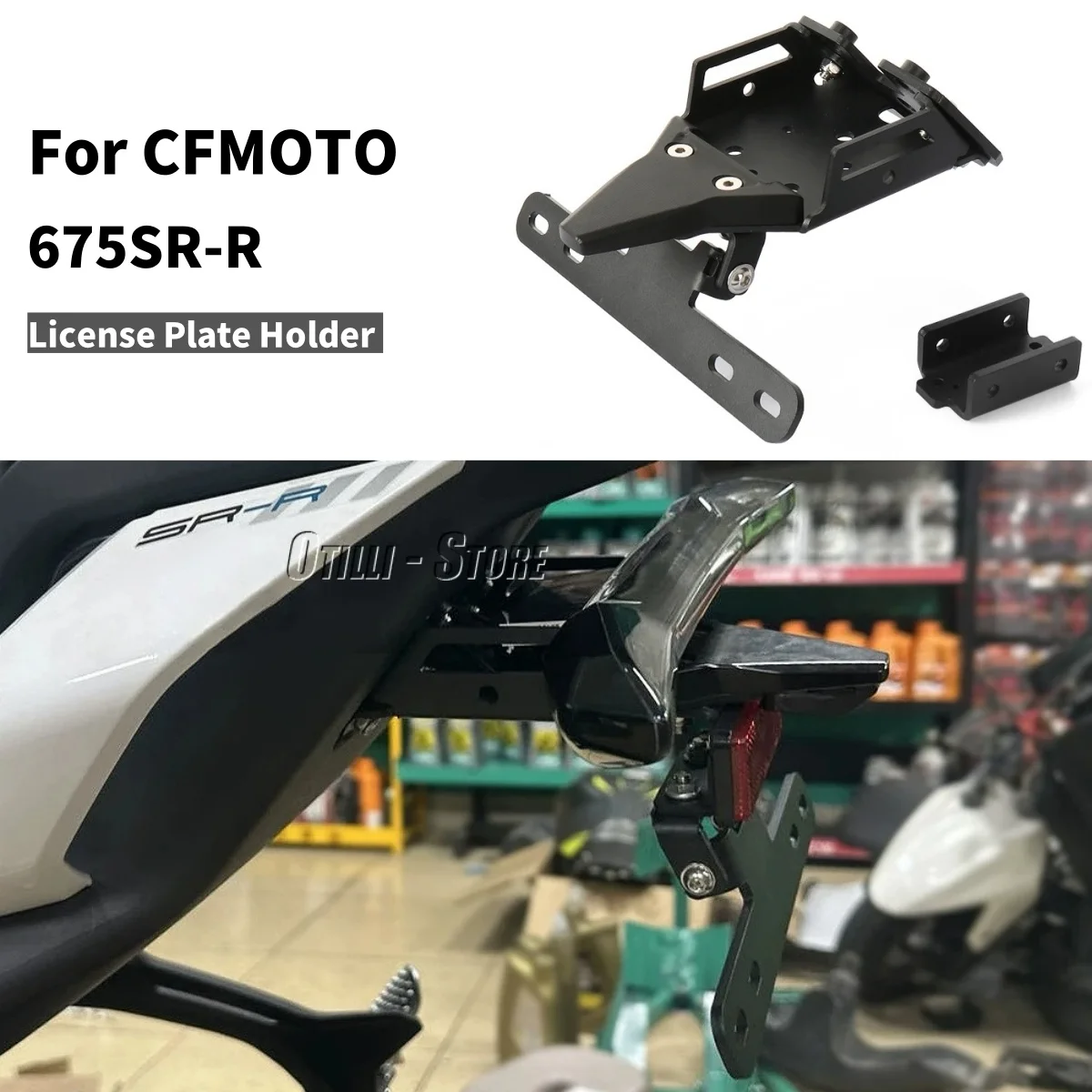 

New For CFMOTO 675SR-R 675SRR 675 SR-R Motorcycle Rear License Plate Holder Bracket Tail Tidy Fender Eliminator Rear Short Tail