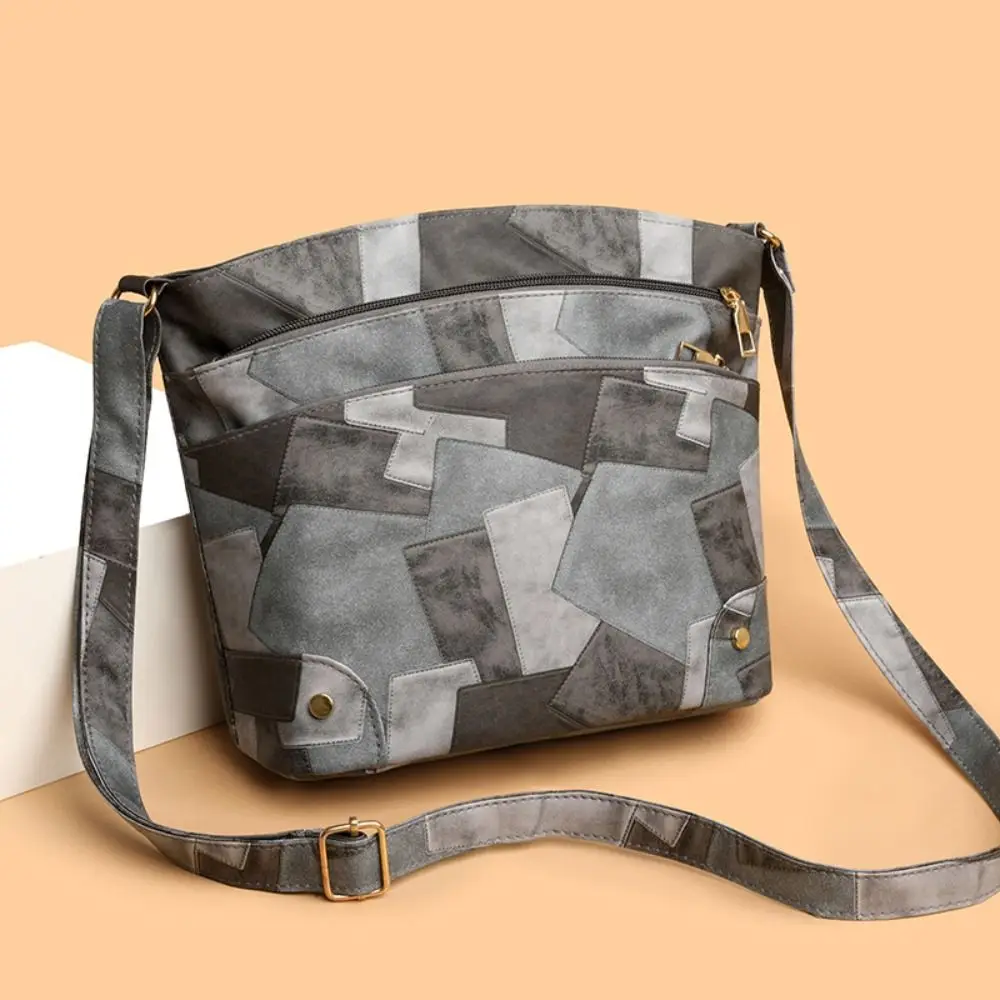 Durable PU Leather Shoulder Bag Large Capacity Portable Tote Bag Soft Hadnbag