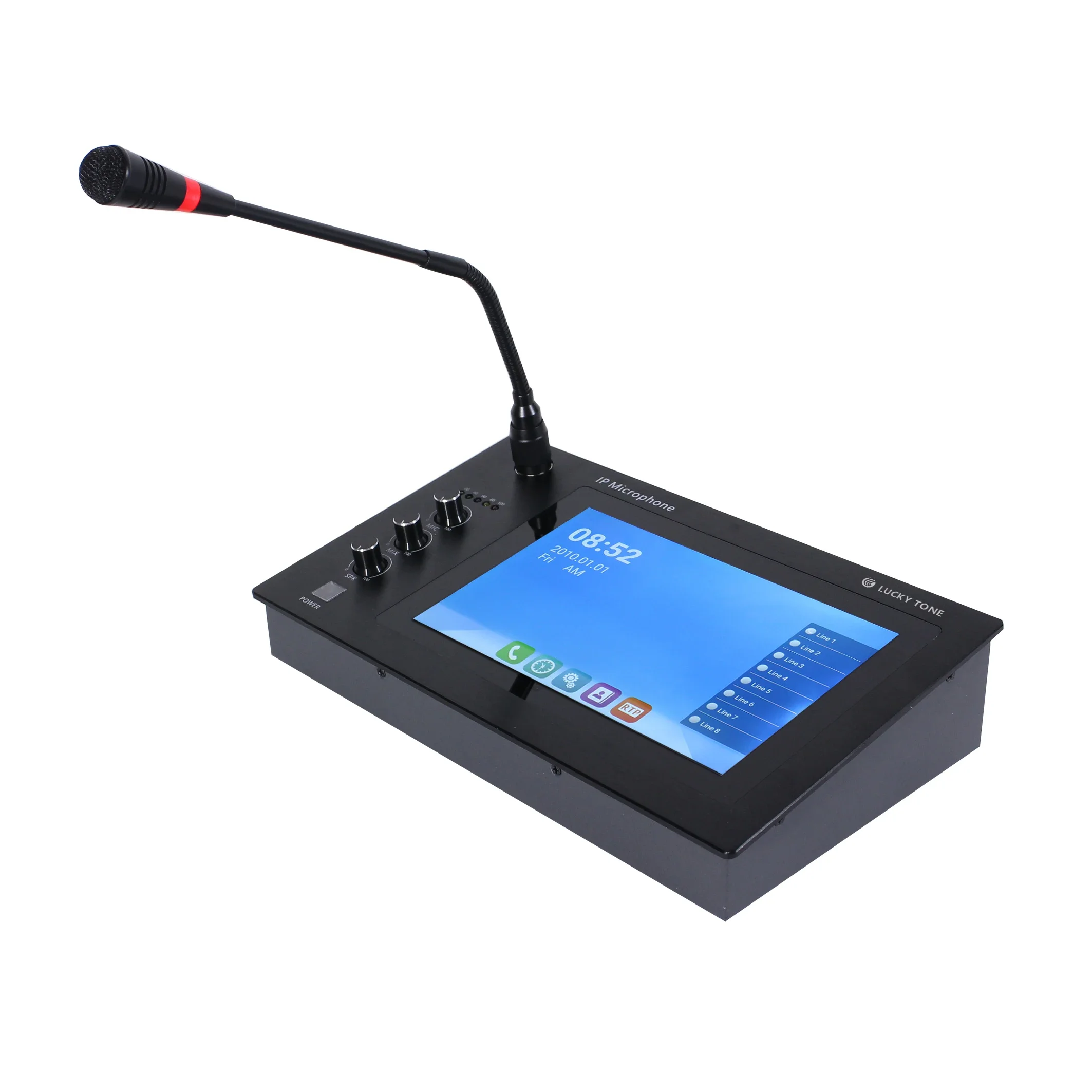 ON-VIF SIP PA SYSTEM SIP 8 Inch Touch Screen Microphone Desktop Wireless IP Paging Microphone Call Station