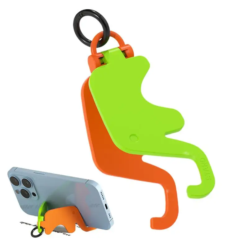 Cute Cartoon Phone Holder Elephant Shape Mobile Phone Stand With Keychain Portable Mini Mobile Phone Tablet Stand Mount