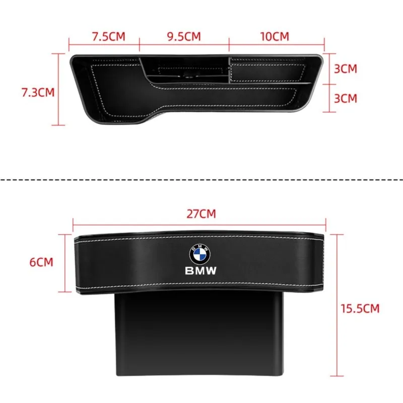 Car Leather Seat Crevice Storage Box Gap Slit Filler Holder Organizing Auto Accessories For BMW M Performance M3 M5 M6 F01 F13