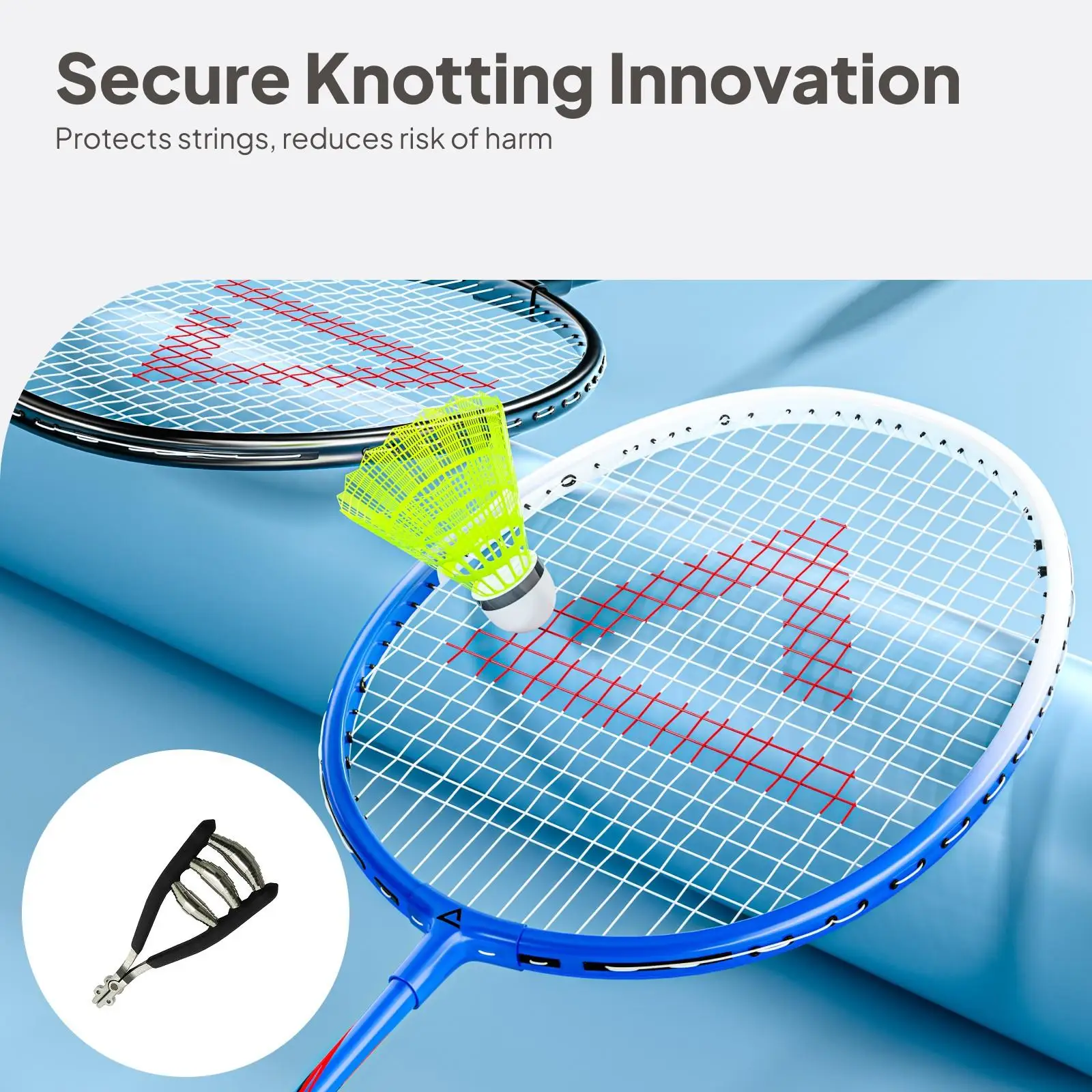 

Professional Tennis Stringing Clamp Aluminum Alloy Starter Tool for Tennis and Badminton Racket Repair