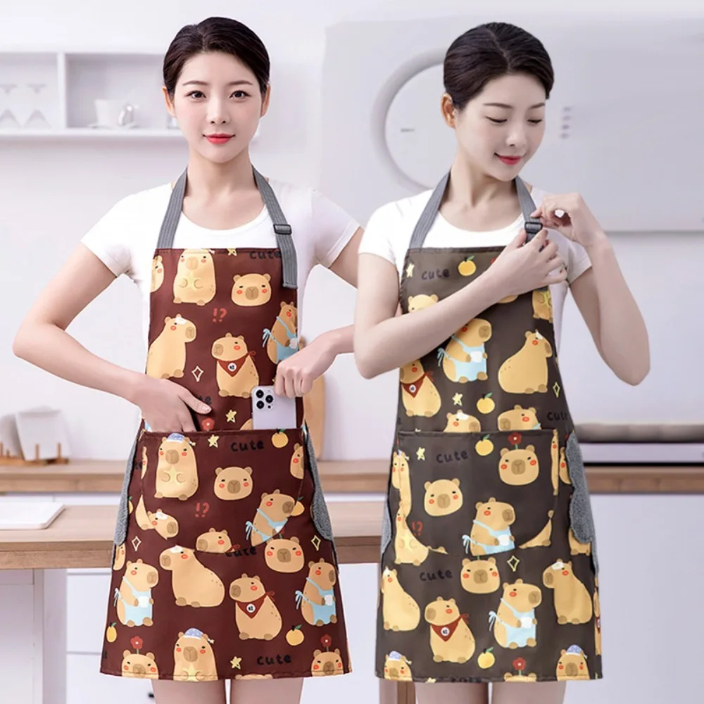 Waterproof Kitchen Apron Abrasion Resistant Household Antifouling Barista Apron Antifouling Breathable Work Apron Coffee House