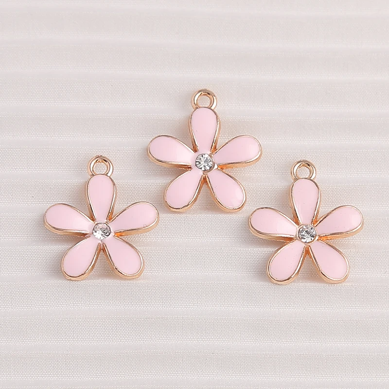 10 Stück 13x16mm süße Emaille Pflanze Blume Charms Anhänger für Schmuck Tropfen Ohrringe Halsketten Armbänder DIY Handwerk machen Erkenntnisse – Detail 4