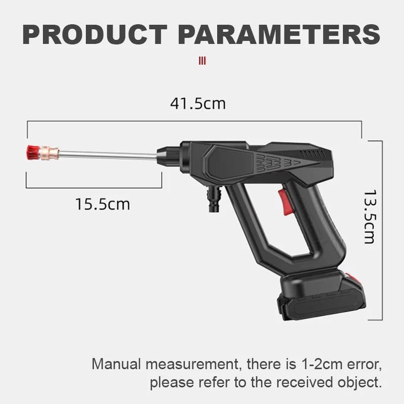 3000W 100Bar Wireless High Pressure Car Wash Washer Gun 30000mAh Foam Generator Water Gun Spray Cleaner Car Washing Machine