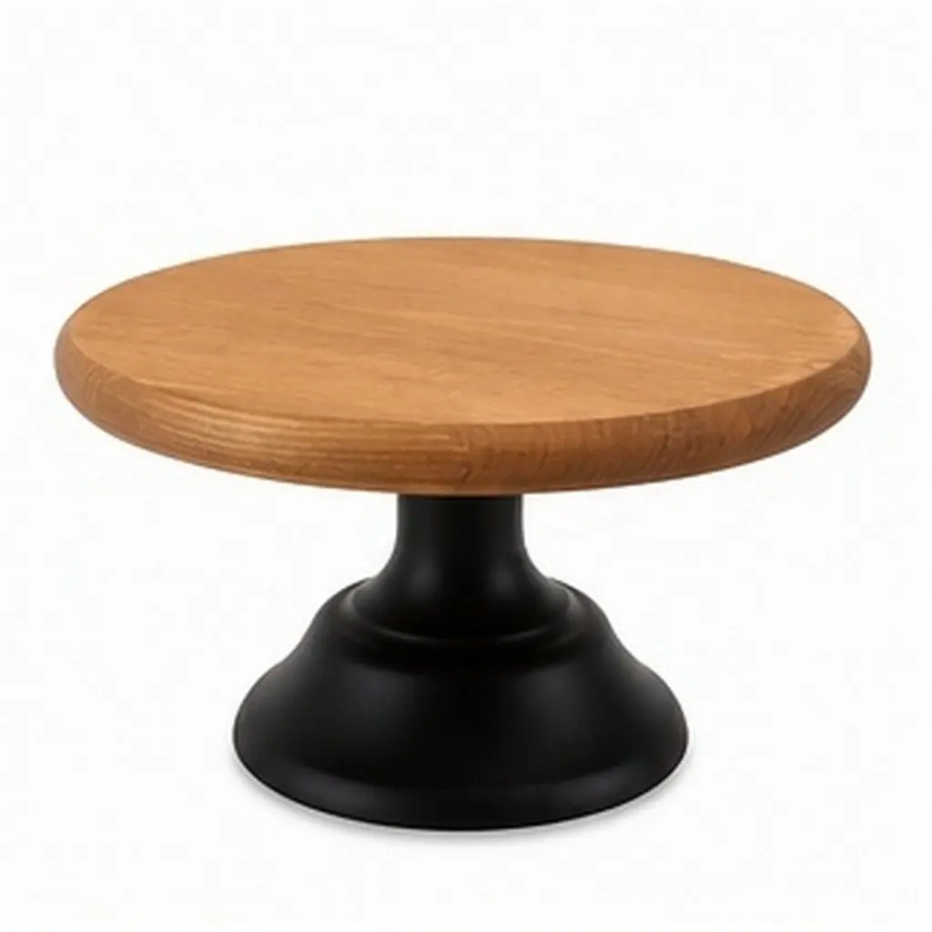 1Pcs Wooden Cake Tray Premium Wood Metal Cake Plate Stylish Party Dessert Display Holder Wedding Serving Stand Banquet Storage