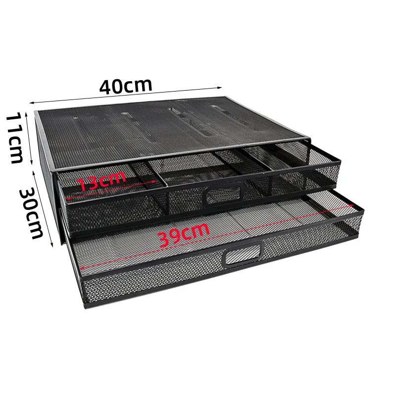 Formwell Monitor Stand Riser with Drawer - Mesh Metal Desk Organizer, Laptop stand with Dual Pull-Out Storage Drawer