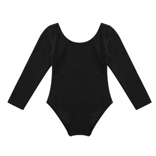 Kids Girls Long Sleeve Ballet Leotards Dance Costume Warm Solid Color Gymnastics Workout Training Bodysuit Dancer Wear - Image 11
