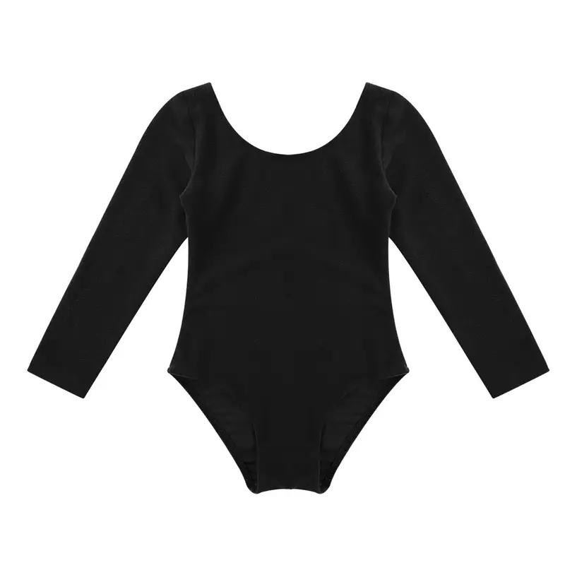 Kids Girls Long Sleeve Ballet Leotards Dance Costume Warm Solid Color Gymnastics Workout Training Bodysuit Dancer Wear - Image 11