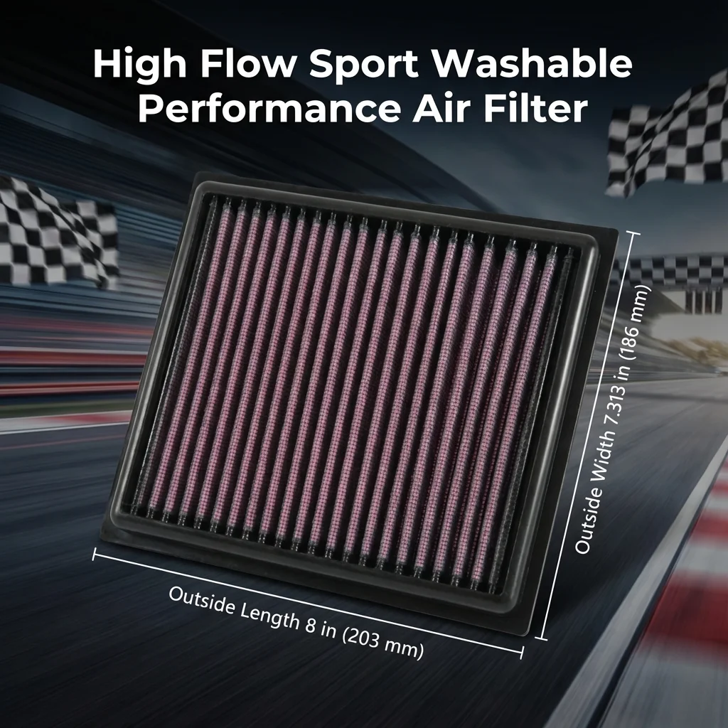 

Спортивный моющийся воздушный фильтр с высокой пропускной способностью для Jeep Compass, Renegade, Fiat 500X, Toro, Ram ProMaster City 2014-2025, 1.4, 1.6, 1.8, 2.0, 2.4