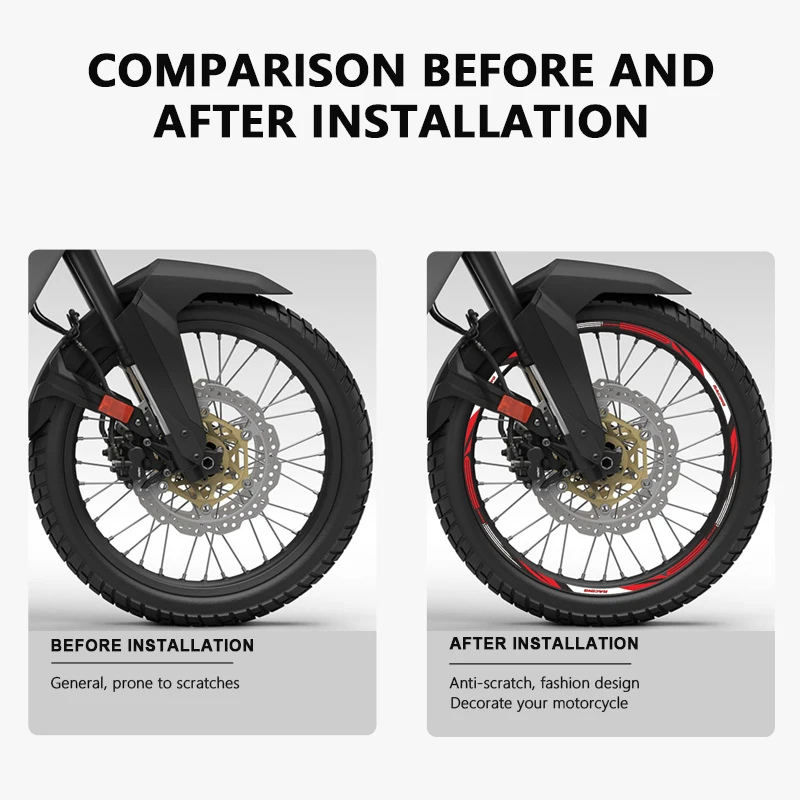 Pegatina para rueda de motocicleta, cinta para llanta de 21 y 18 pulgadas, calcomanía impermeable para Honda Transalp XL 750 2023 Transalp XL750,
