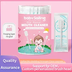 New Disposable Baby Tongue Cleaner Baby Oral Cleaner Gauze Glue-free Forged Baby Tongue Cleaner Oral Tongue Cleaner for Babies