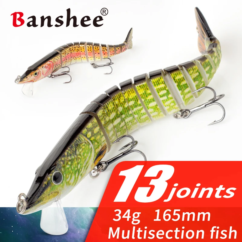 165mm 34g Fishing Lure Bass Trout Multi Jointed Swimbaits Wobblers For Pike Trolling Artificial Hard Bait Slow Sinking Crankbait