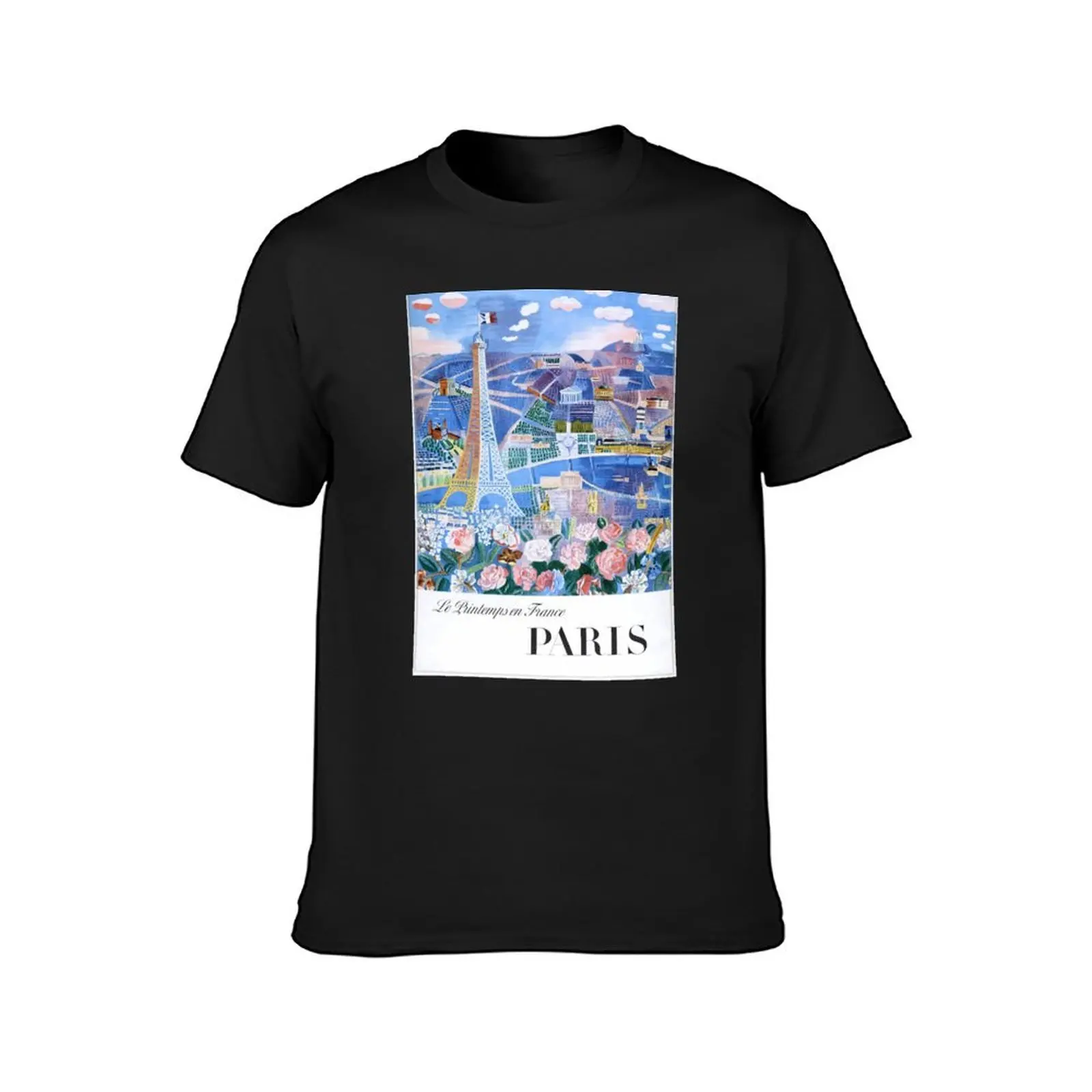 1966 Raoul Dufy Le Printemps en France - Paris Travel Poster T-Shirt plus size tops kawaii clothes oversized mens plain t shirts