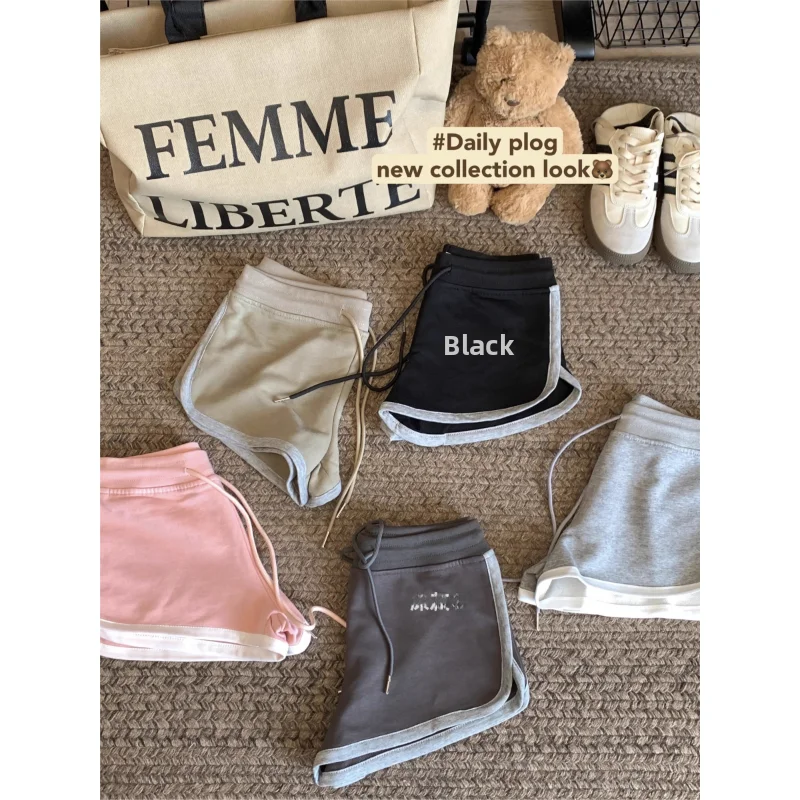 Hot Girl Drawstring Casual Sports Shorts Women Summer Leg Lengthening Color Block Hot Pants Home Outdoor Wear Super Short Pants