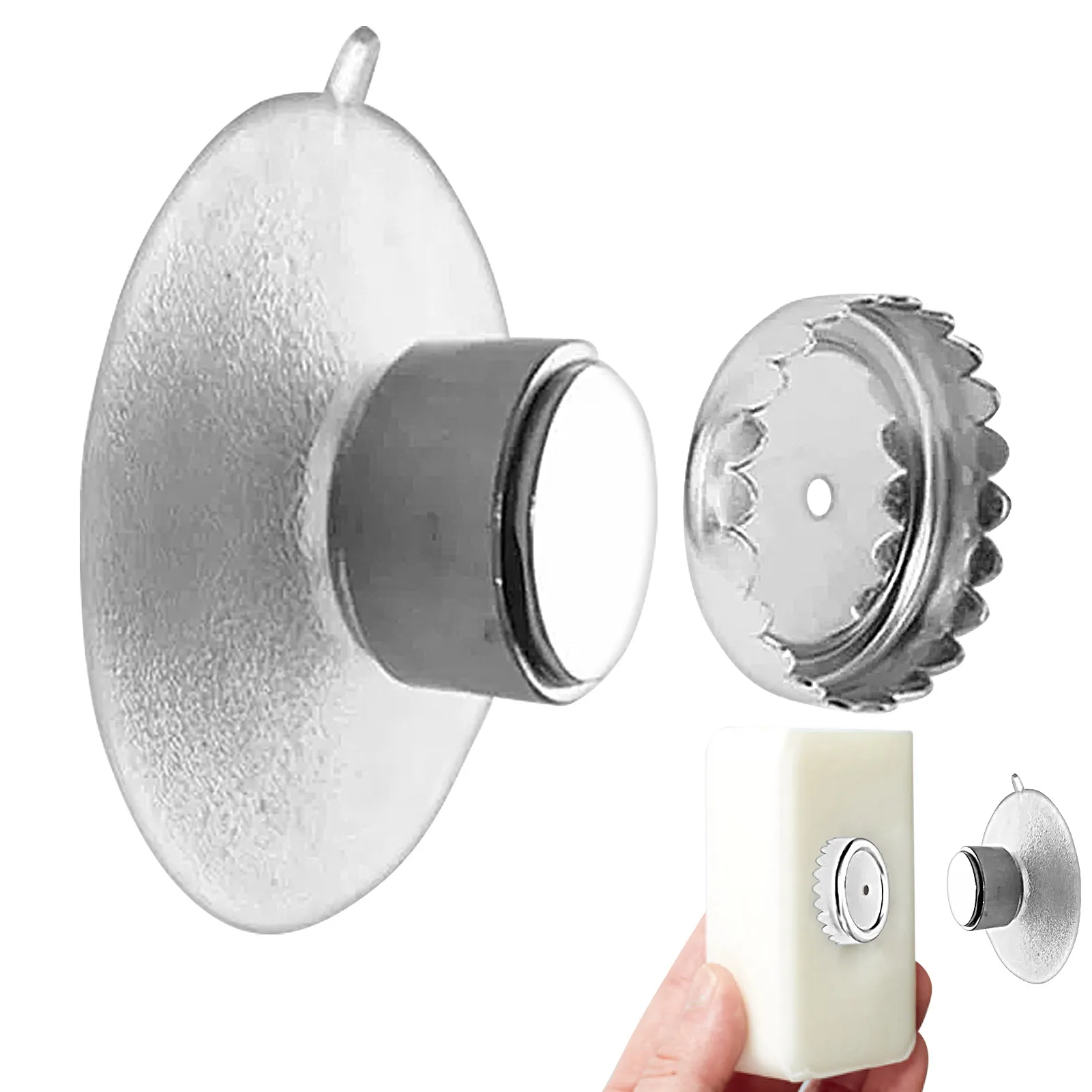 Colgador de jabón con ventosa magnética, jabonera montada en la pared con imán fuerte, soportes de jabón colgantes extraíbles para ducha de baño