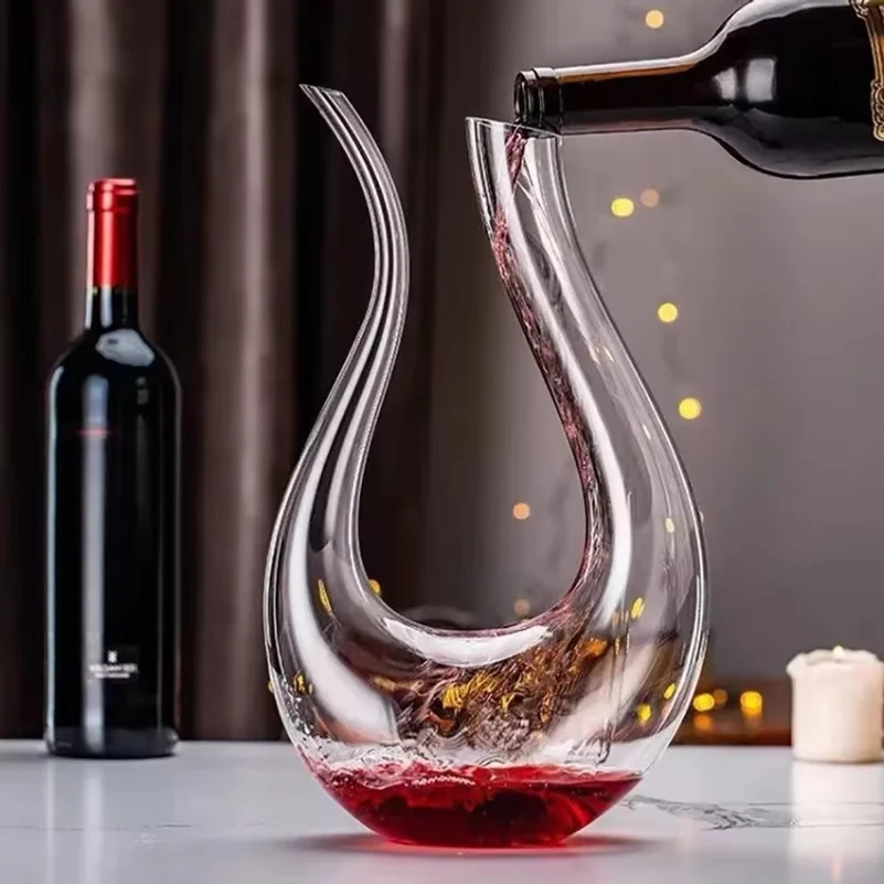1500ML Big Decanter Handmade Crystal Red Wine Brandy Champagne Glasses Decanter Bottle Jug Pourer Aerator For Family Bar
