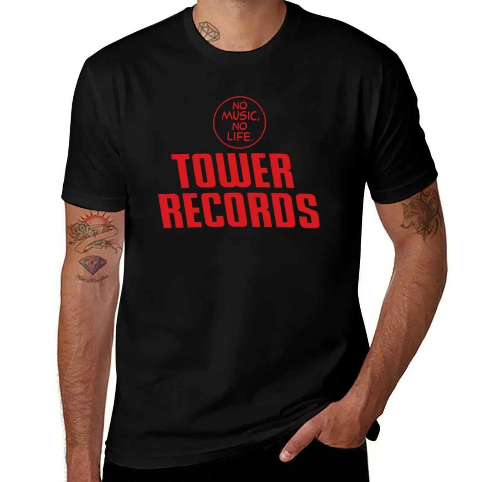 Tower Records T-Shirt Work Outdoor T-Shirt for Men
