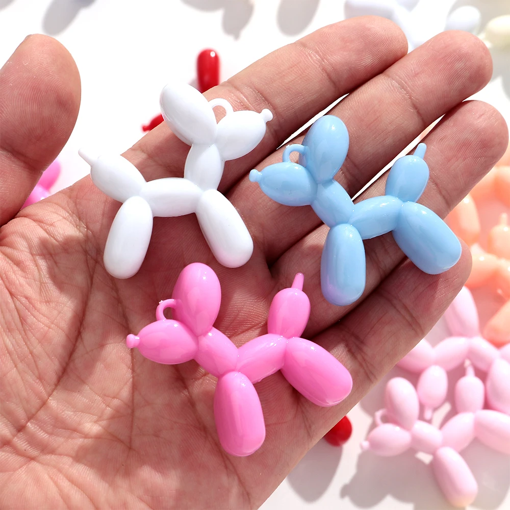 5 Stück AB Bunte Acryl-Anhänger 45x46mm in Form eines süßen Hundes für DIY-Schmuckherstellung, Schlüsselanhänger, Halsketten-Zubehör – Detail 11
