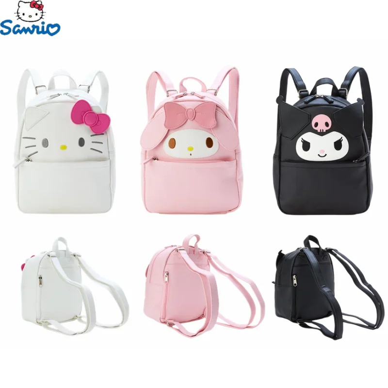 Miniso Disney Sanrio Pu Leather Sanrio Kawaii Melody Kuromi Cartoon Mini Backpack Women\'S Backpack Storage Bag Birthday Gift