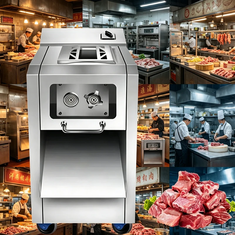 Commercial Fully Automatic Electric Meat Cutter Machine for Chicken Fillet Breast Fresh Meat Slicer for Kitchen Restaurant