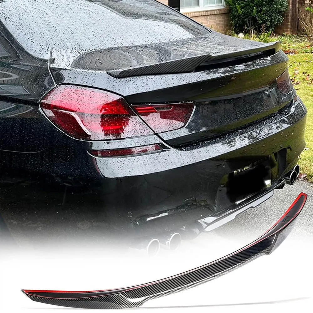 Carbon Fiber Rear Trunk Spoiler for BMW 6 Series F06 F13 640i 650i 640d Base and M Sport M6 Gran Coupe Sedan 2012-2018 Lip