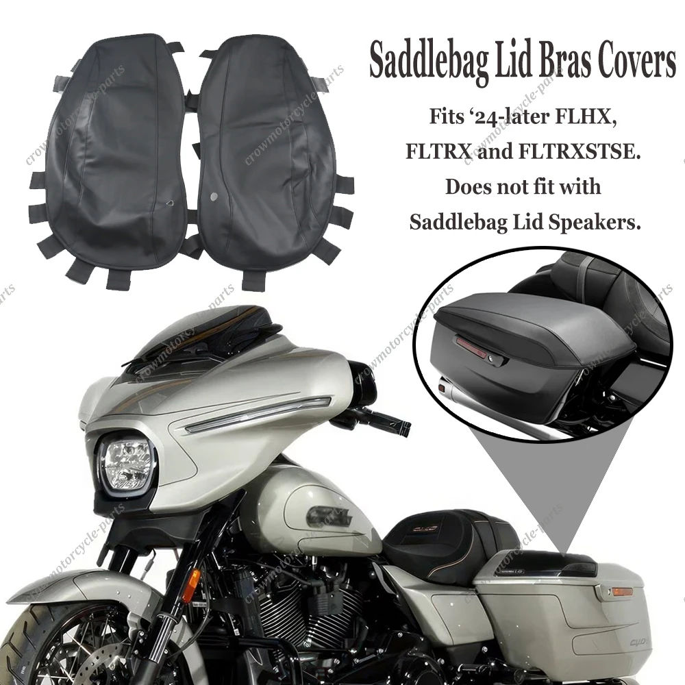 For Harley Touring CVO 121 Road Street Glide FLHXSE Motorcycle Waterproof Saddlebag Lid Covers Audio Speaker Lids Case Rain Dust