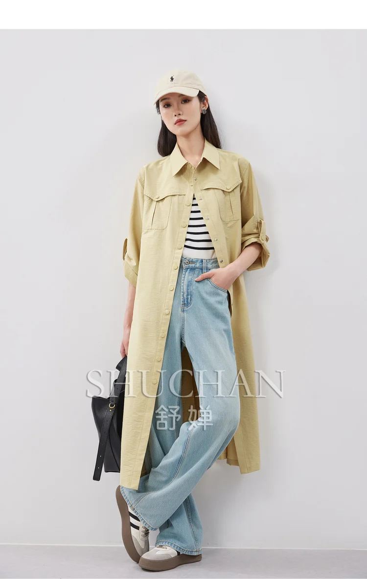 

87.3% Cotton Trench Coat Women Design Belt Dress 2024 Autum New Long Coat Women Casacos Femininos Inverno