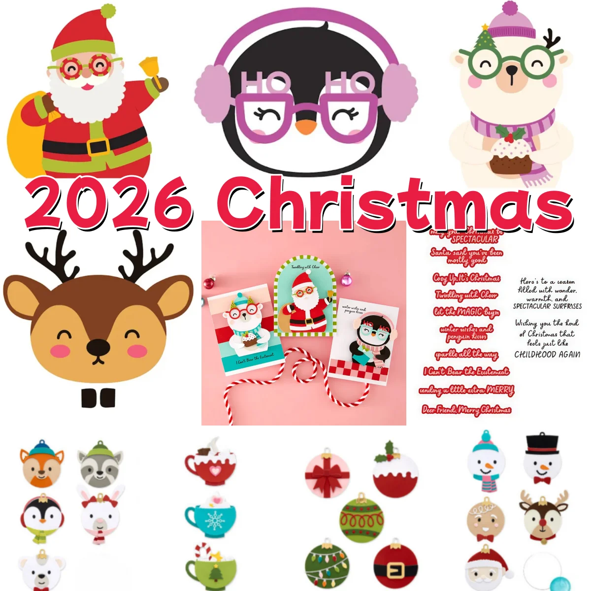 Natal 2026: Novos Cortadores de Metal e Carimbos Transparentes de Pinguim, Papai Noel e Cervo para Artesanato DIY, Criação de Cartões, Scrapbook e Decoração